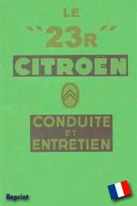 Citroën Type 23R Notice d'emploi 1952